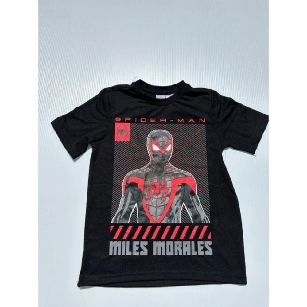 Marvel Spider-Man Miles Morales Boys 3pc Set Shirt Joggers Shorts Size 8 School